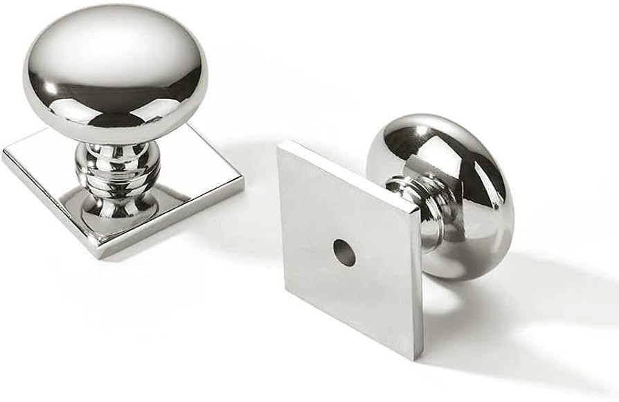 khtumeware 2 Pack 1-1/4 inch Backplate for Cabinet Knobs Polished Nickel Drawer Hardware Vintage ... | Amazon (US)