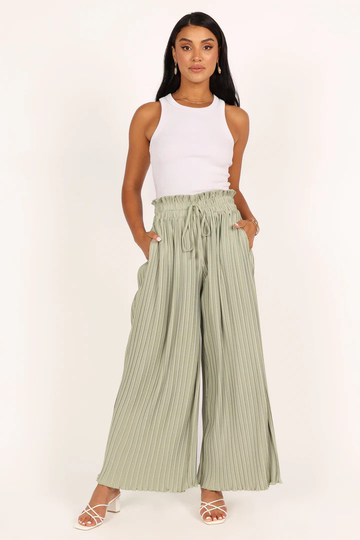 Jayden Pleated Pant - Green | Petal & Pup (US)