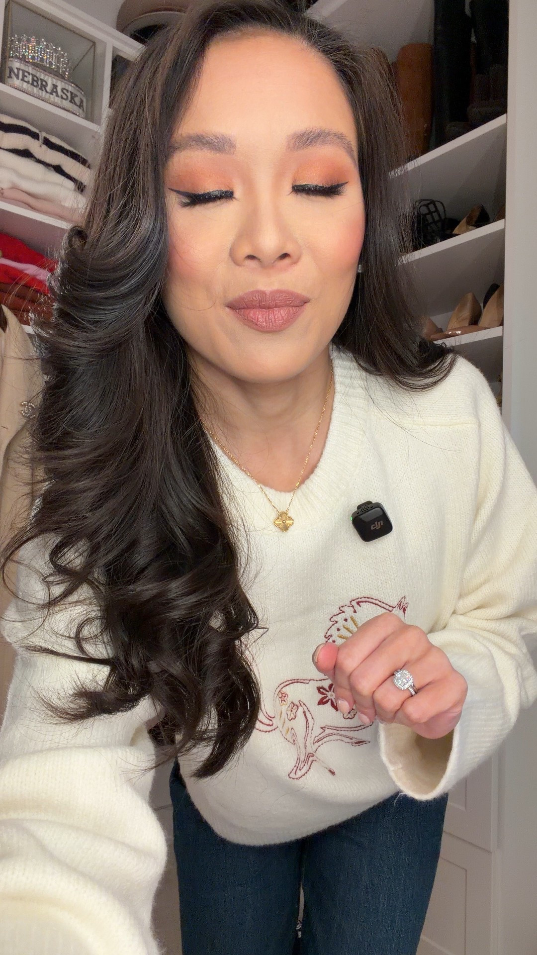 Petite friendly straight leg jeans that are on sale. Wearing size 25 short postpartum and they fit true to size. Love the marble wash for ultimate versatility. Pairing with  lunar new year sweater for the year of the horse  

#LTKSaleAlert #LTKootd #LTKPetite