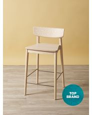 35in Wood Low Back Counter Stool | HomeGoods