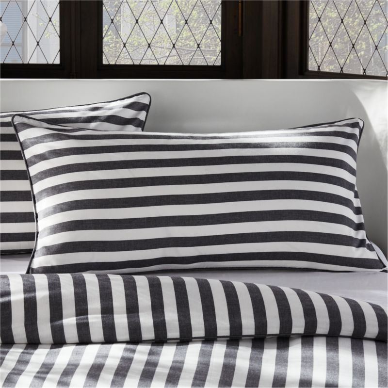 Stria Stripe King Pillow Shams Set of 2 + Reviews | CB2 | CB2