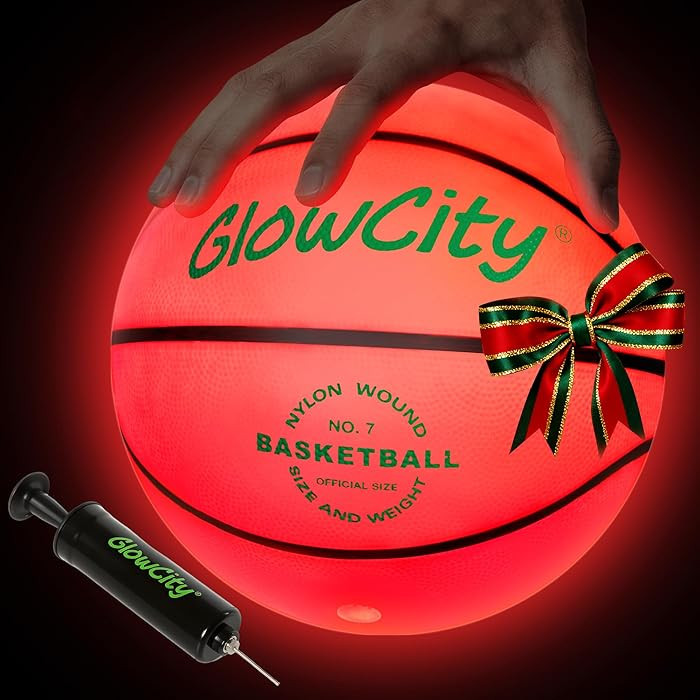 GlowCity Glow in The Dark Basketball - Sizes 5, 6, 7 Light Up Ball for Kids, Teens & Adults - Red... | Amazon (US)