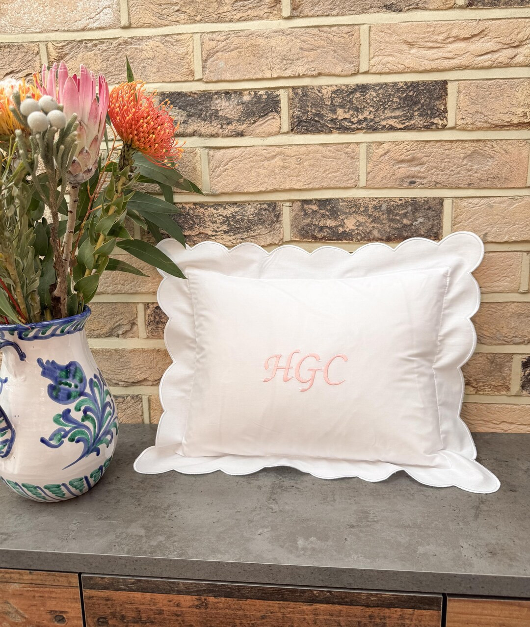 Monogrammed Pillow Sham |personalized Baby Gift Boudoir Pillow| Monogram Baby Pillow - Etsy UK | Etsy (US)