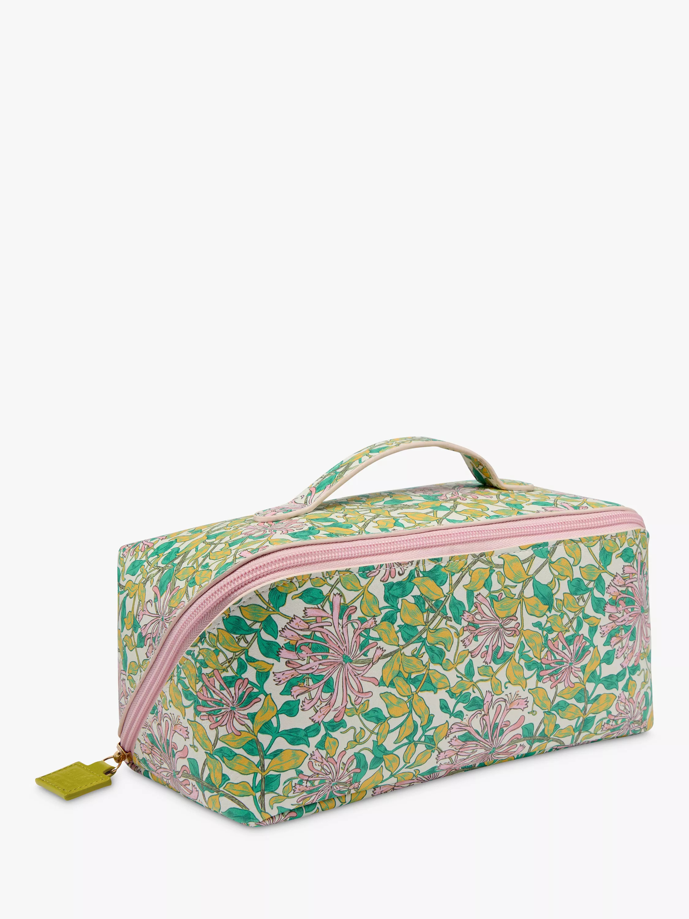 William Morris At HomeHoneysuckle Beauty Wash Bag, Green/Pink | John Lewis (UK)