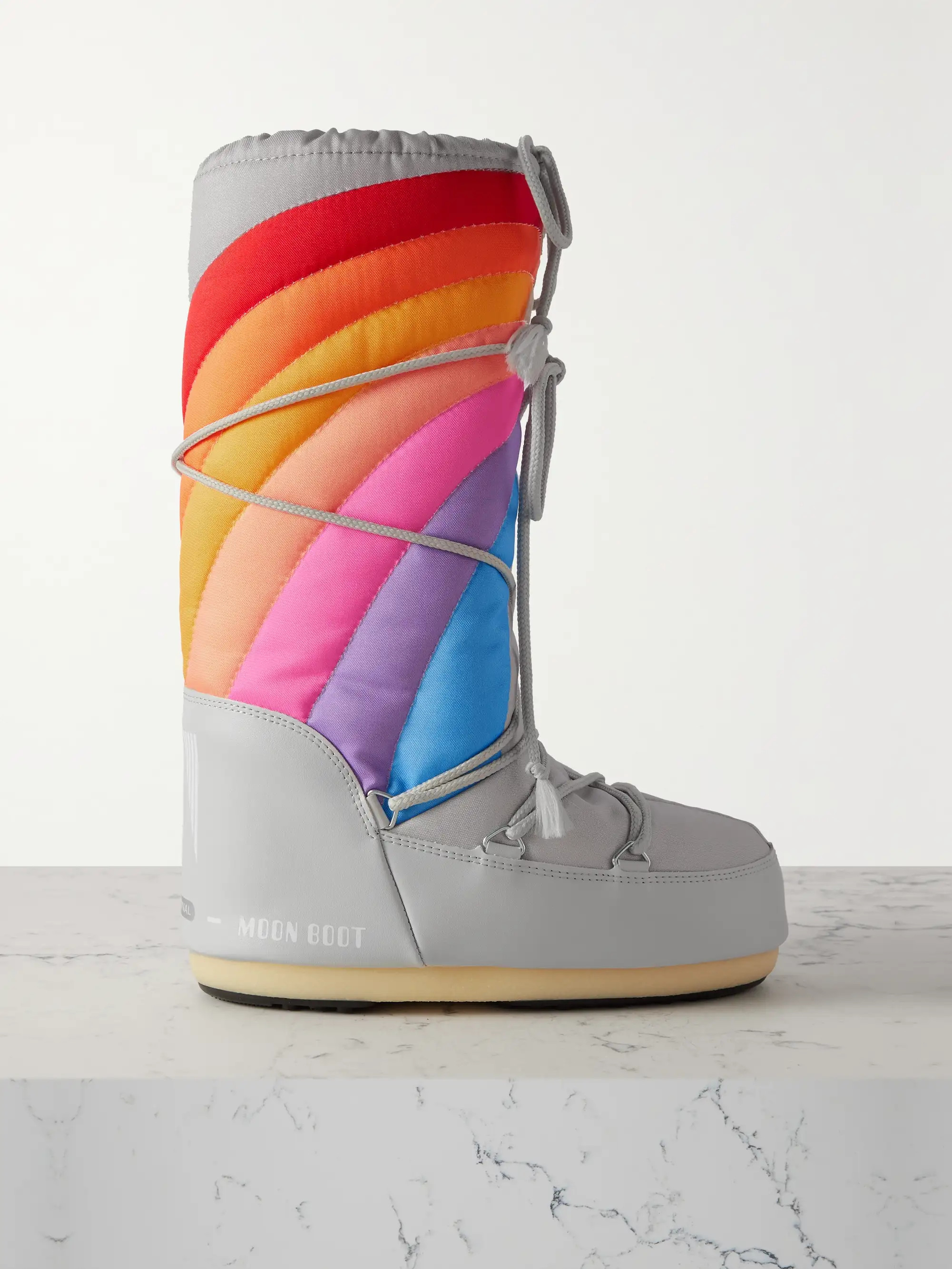 Icon Rainbow printed shell and faux leather snow boots | NET-A-PORTER (US)
