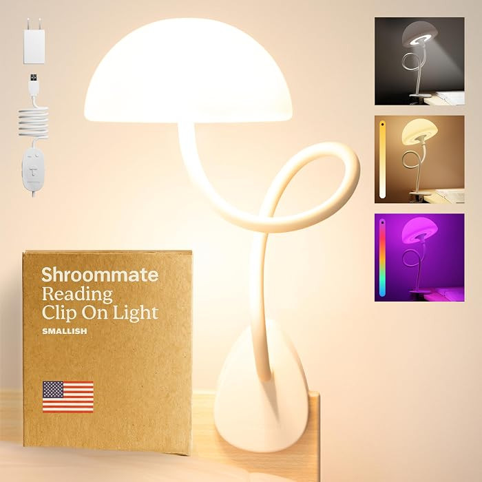 Shroommate Clip On Light and Bed Headboard Lamp, Bedside Table Lamp for Dorm, College Dorm Room E... | Amazon (US)