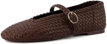 CUSHIONAIRE Bistro Mary Jane Flats for Women, Woven Ballet Flats Shoes with Strap and Memory Foam... | Amazon (US)
