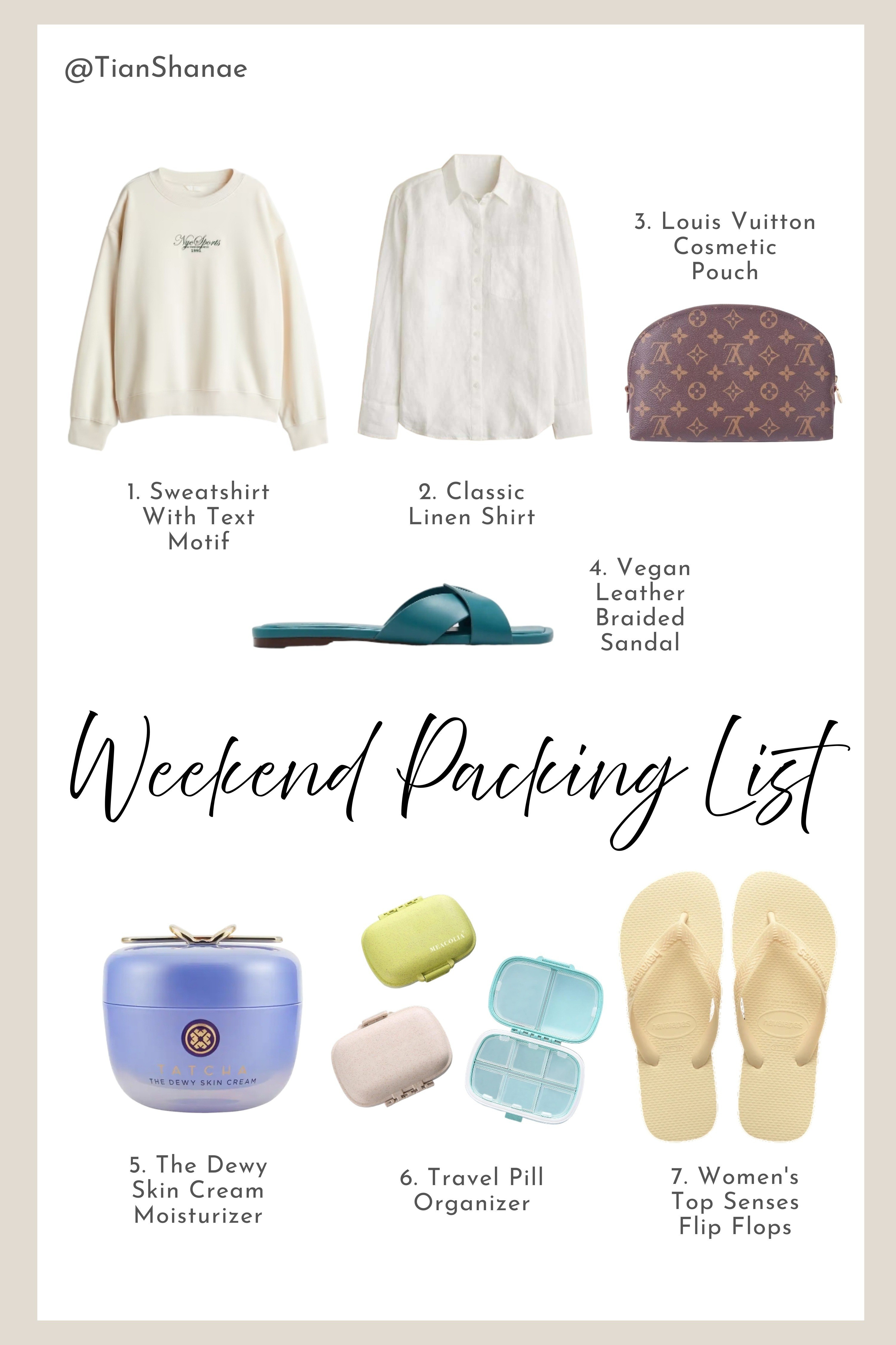 Weekend getaway on your mind? Here's a quick packing list to get you started! What are your weekend essentials? #LTK #weekend #travel #packinglist #getaway #essentials

#LTKActive #LTKU #LTKSaleAlert