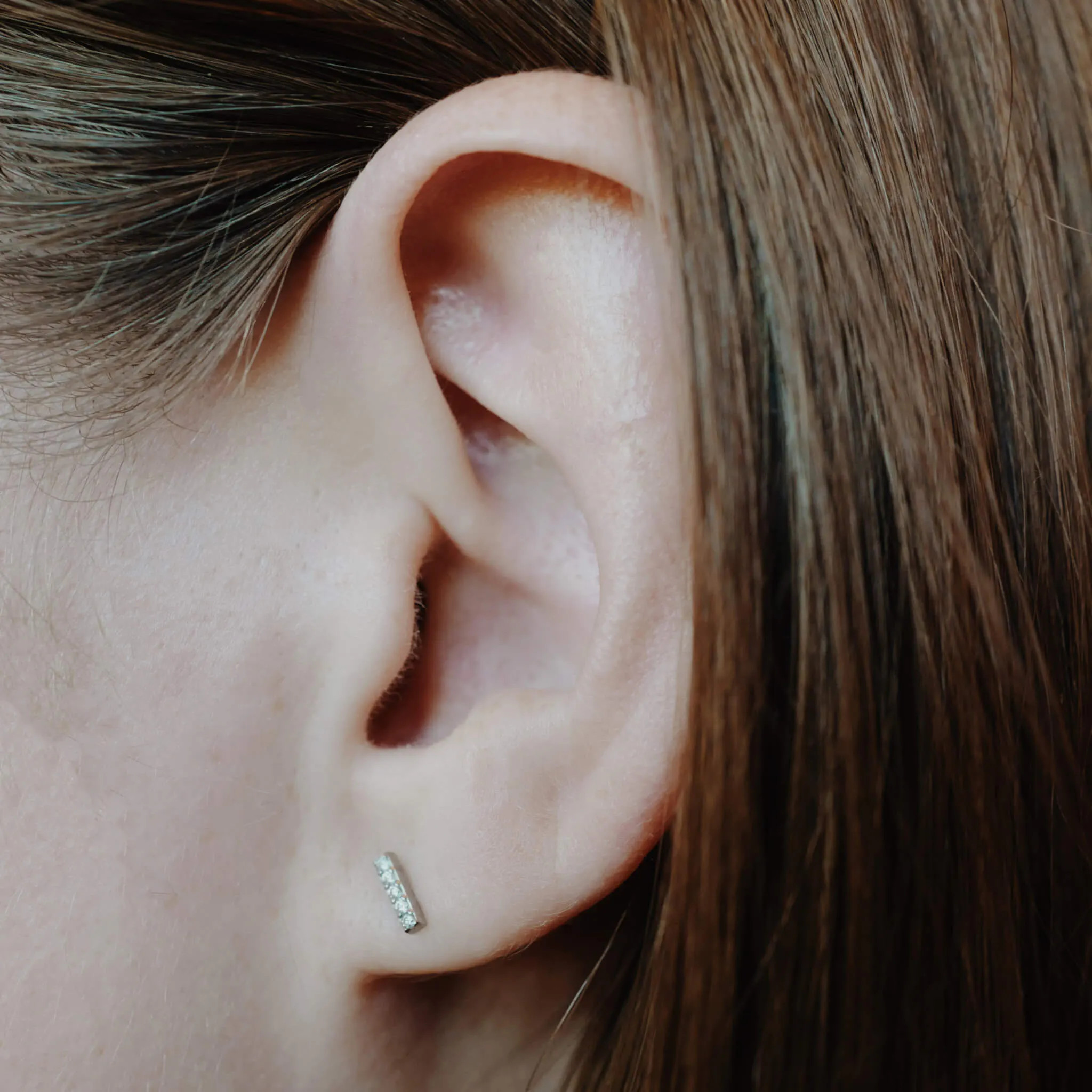 Pave Bar Nap Earrings | Maison Miru