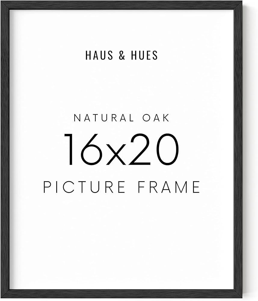 HAUS AND HUES 16"x20" Black Oak Wood Frames Set of 1-16x20 Picture Frames for Wall, 16x20 Black P... | Amazon (US)
