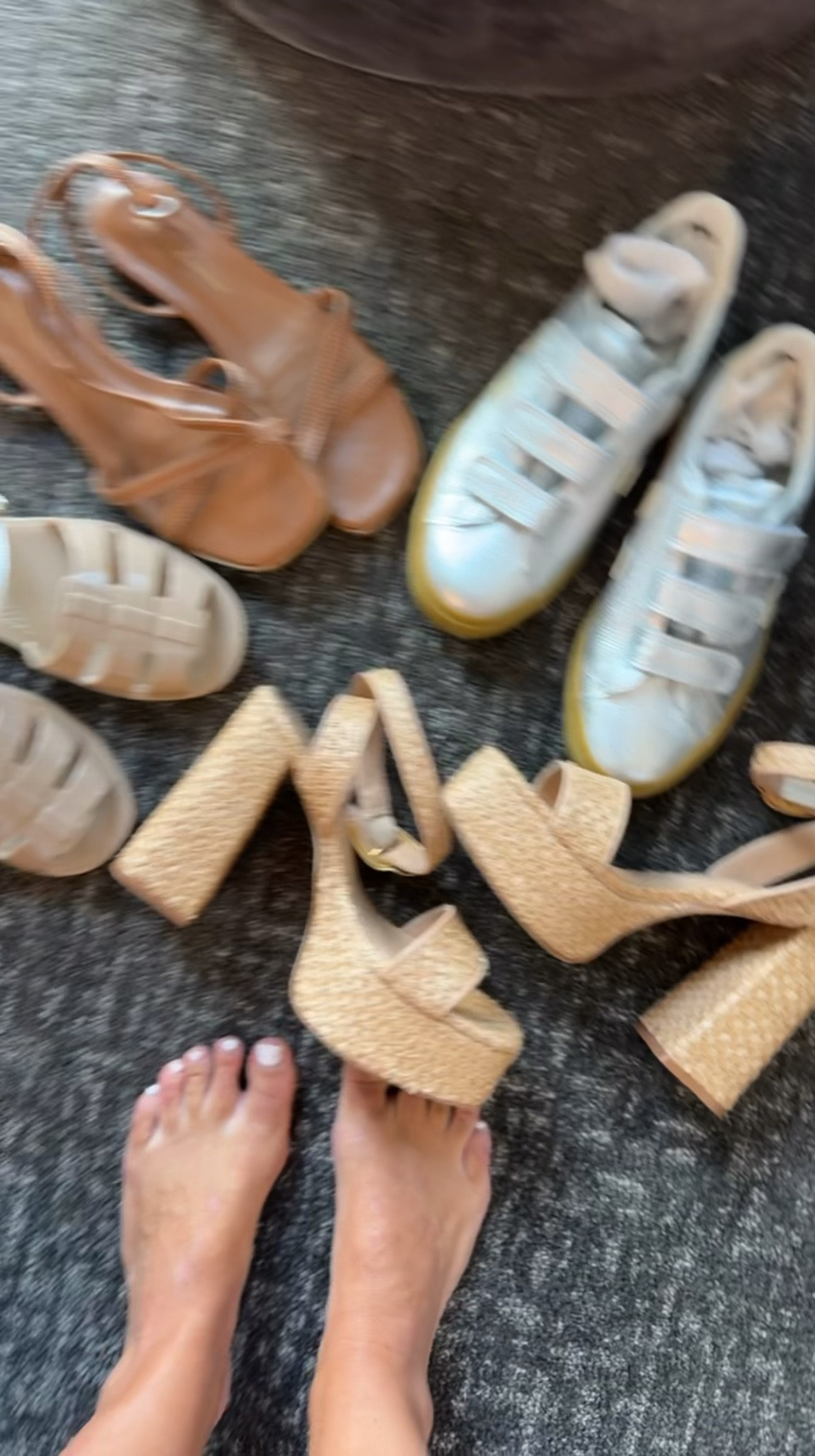 4 shoes you must travel with!
- water proof option (I love these jellies)
- casual to dressy neutral flat option
- of course a sneaker … wear them on travel day so they take up less room in the suitcase
- an elevated option to dress up a daytime look!


#LTKgrwm #LTKdayinmylife #LTKTravel