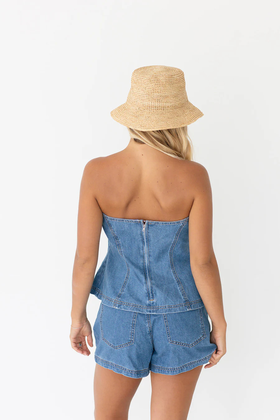 Bonnie Denim Tube Top and Shorts Set - Denim | Fancyd Boutiqe