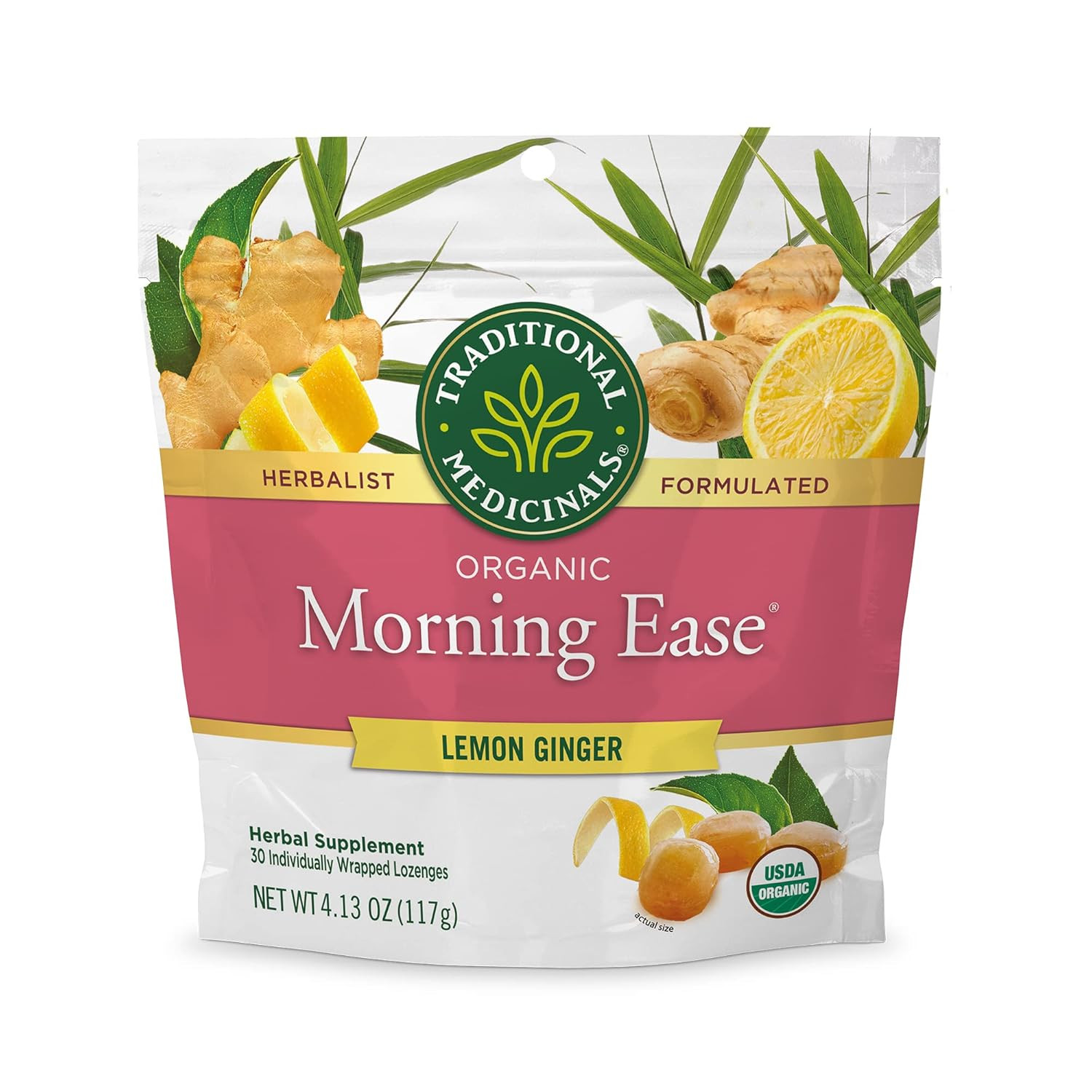 Traditional Medicinals Lozenges, Organic Morning Ease Lemon Ginger, Relieves Nausea & Morning Sic... | Amazon (US)