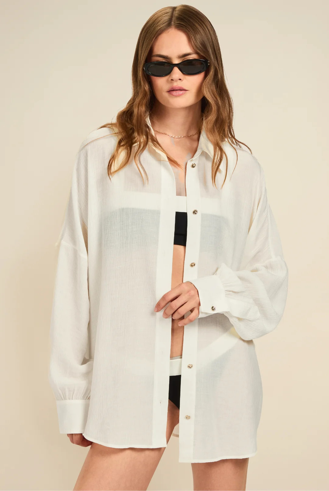 Maldives Shirt - Ivory Crinkle | Away That Day