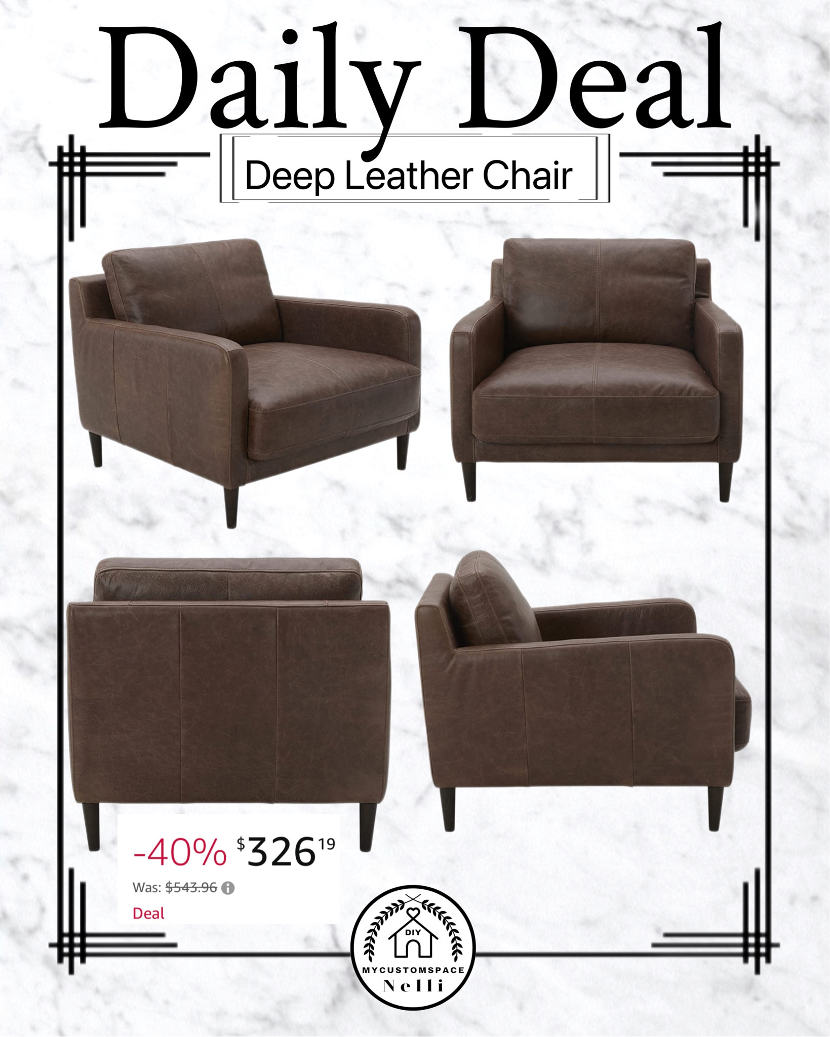 Deep leather Accent chair for Livingroom or Office on Sale 

#LTKFind #LTKhome #LTKstyletip