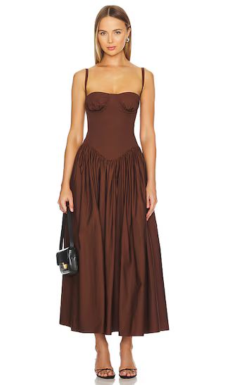 Emma Midi Dress in Chocolate Brown | Revolve Clothing (Global)