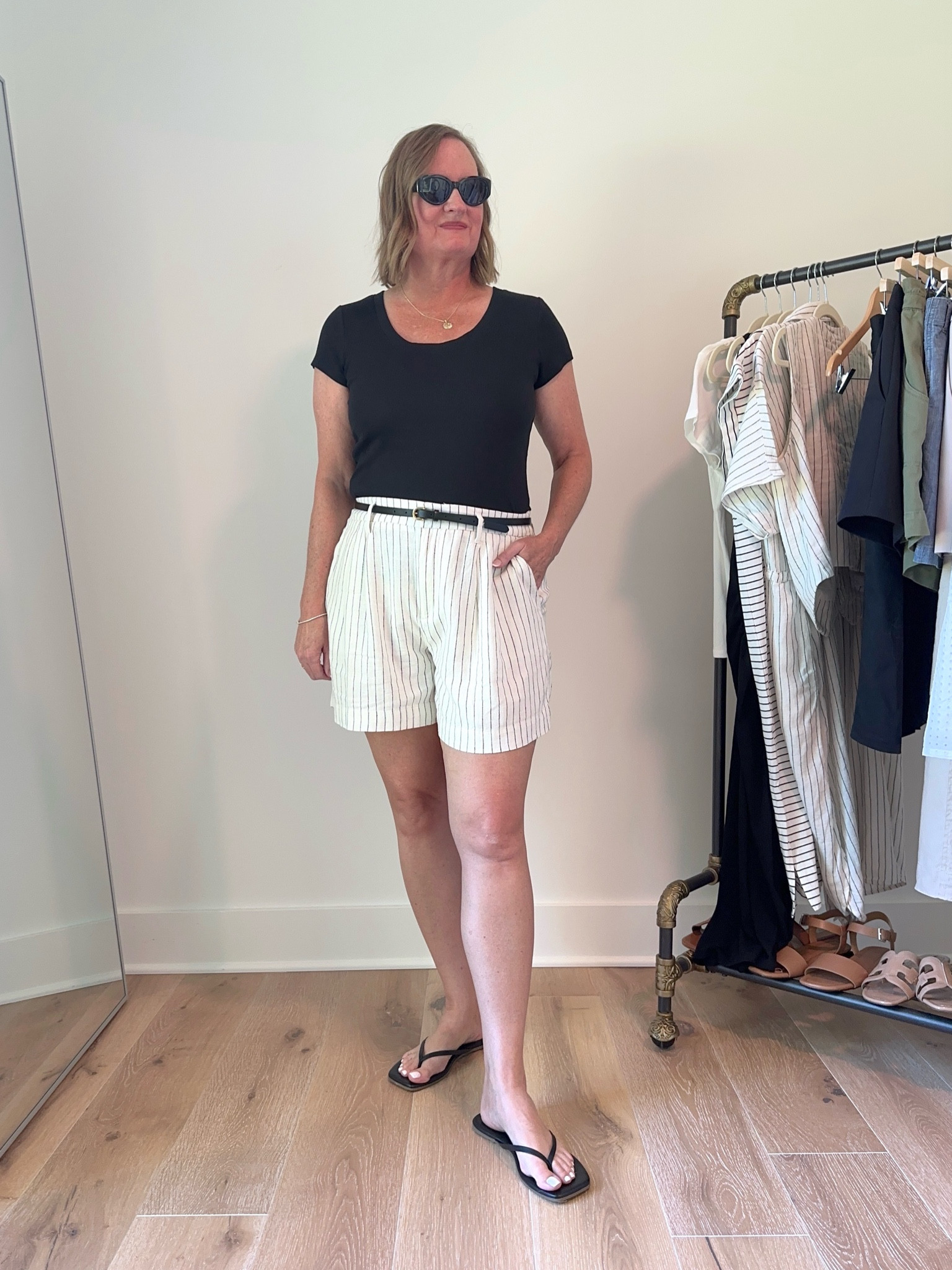 Styling Target’s Summer New Arrivals 😎 Capsule wardrobe staples at budget prices ✔️ 

Scoop neck ribbed tee
Pleated tailored linen shorts
Tkees thong sandals

