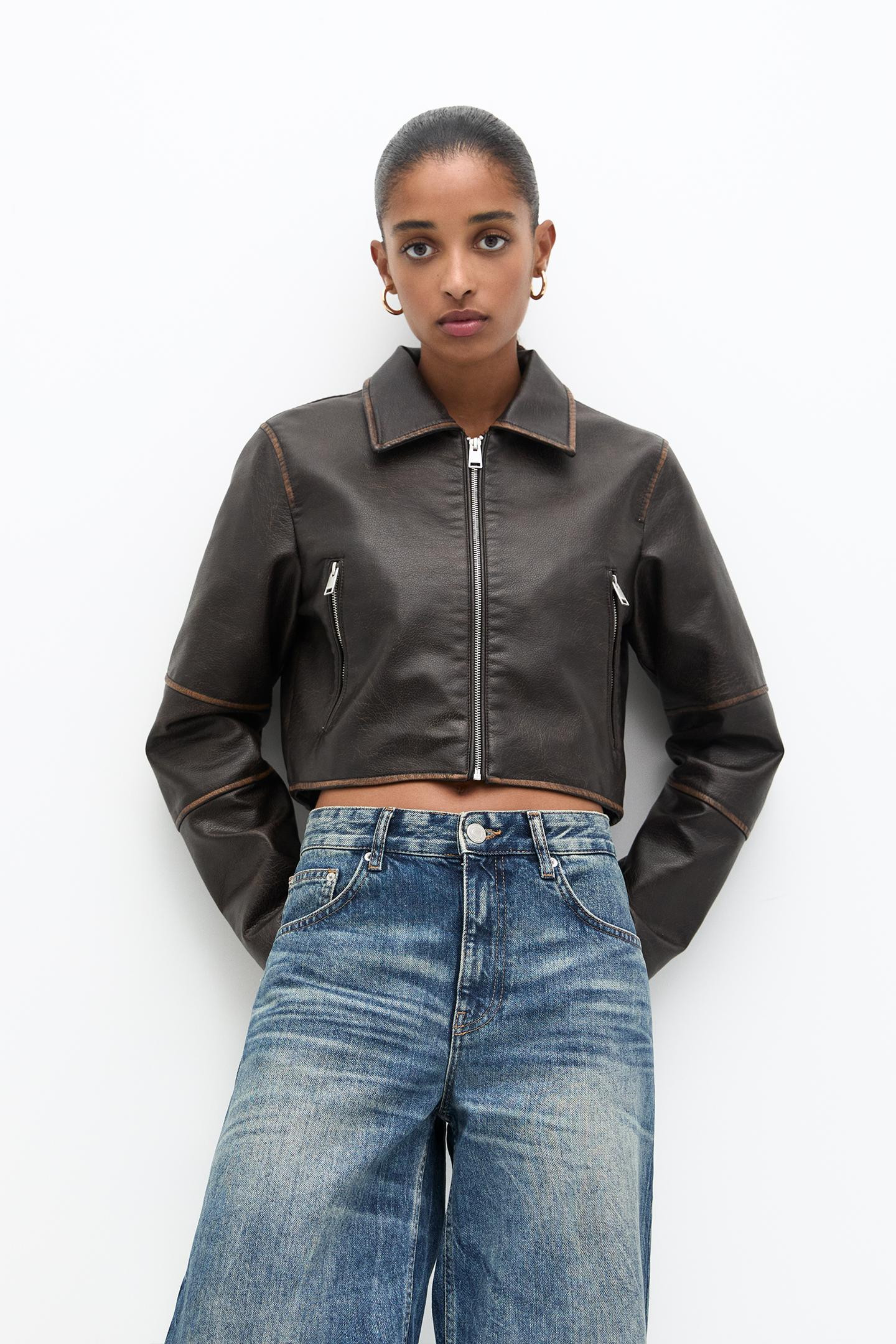 Jacke in Lederoptik | PULL and BEAR DE