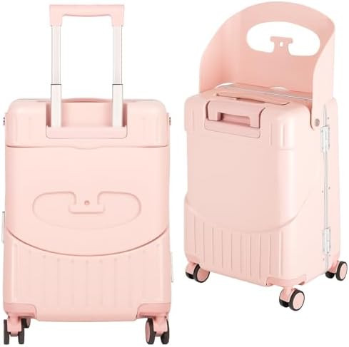 smilesun 20" Carry On Luggage with Seat For Kids & Adults，Hardside Ride On Suitcase with 360°S... | Amazon (US)