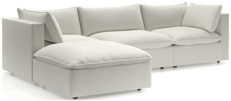 Lotus Deep 4-Piece Reversible Sectional Sofa with Ottoman + Reviews | Crate & Barrel | Crate & Barrel