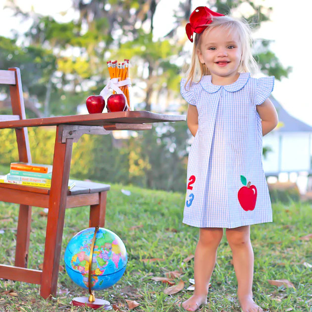 Apple 123 Front Pleat Royal Blue Dress | Classic Whimsy