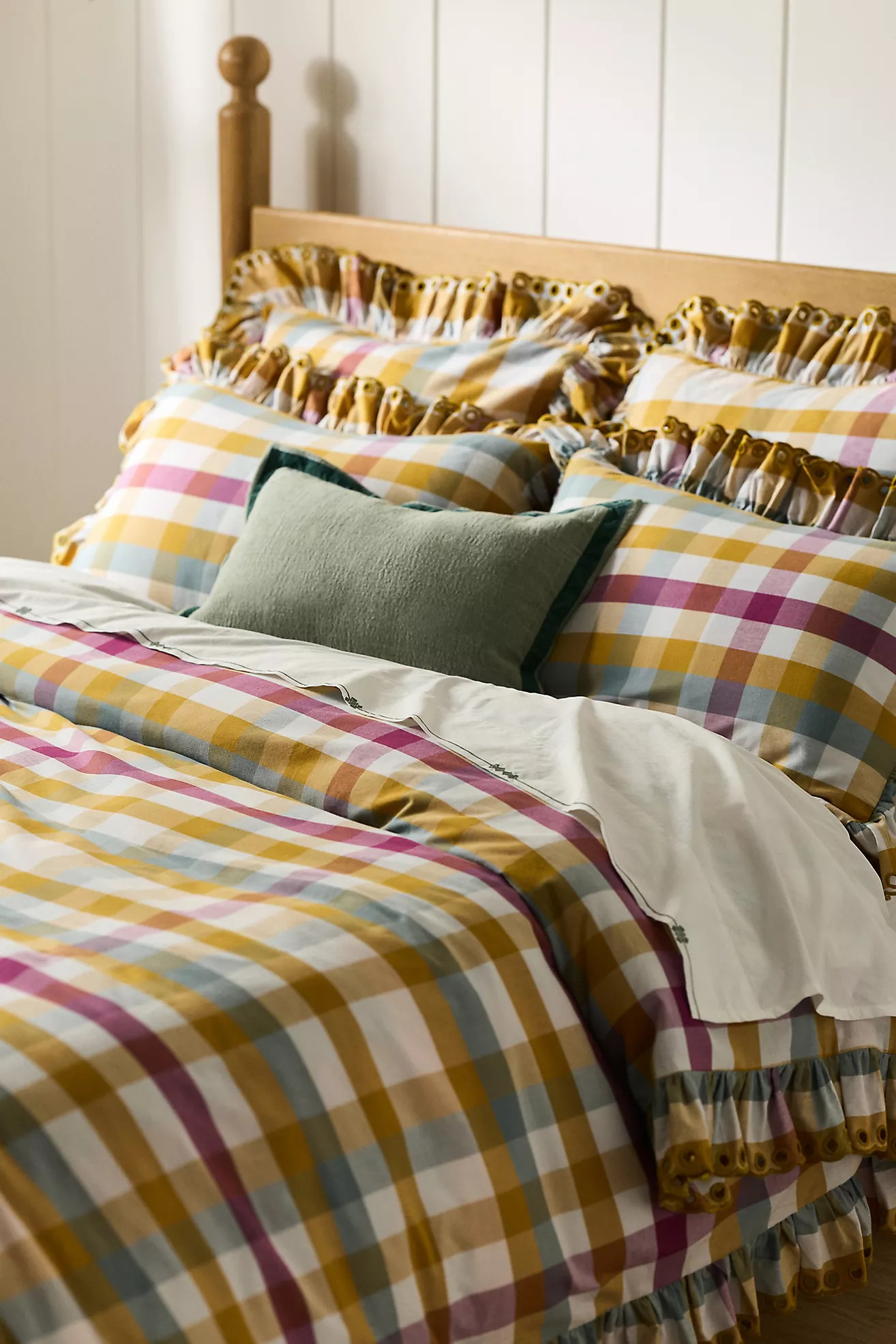 Martha 100% Cotton Striped Ruffled-Edge Duvet | Anthropologie (US)