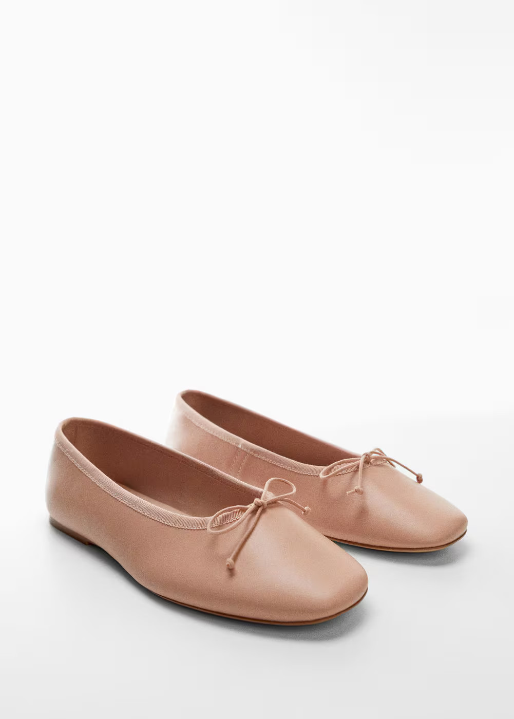 Bow leather ballerina | MANGO (US)