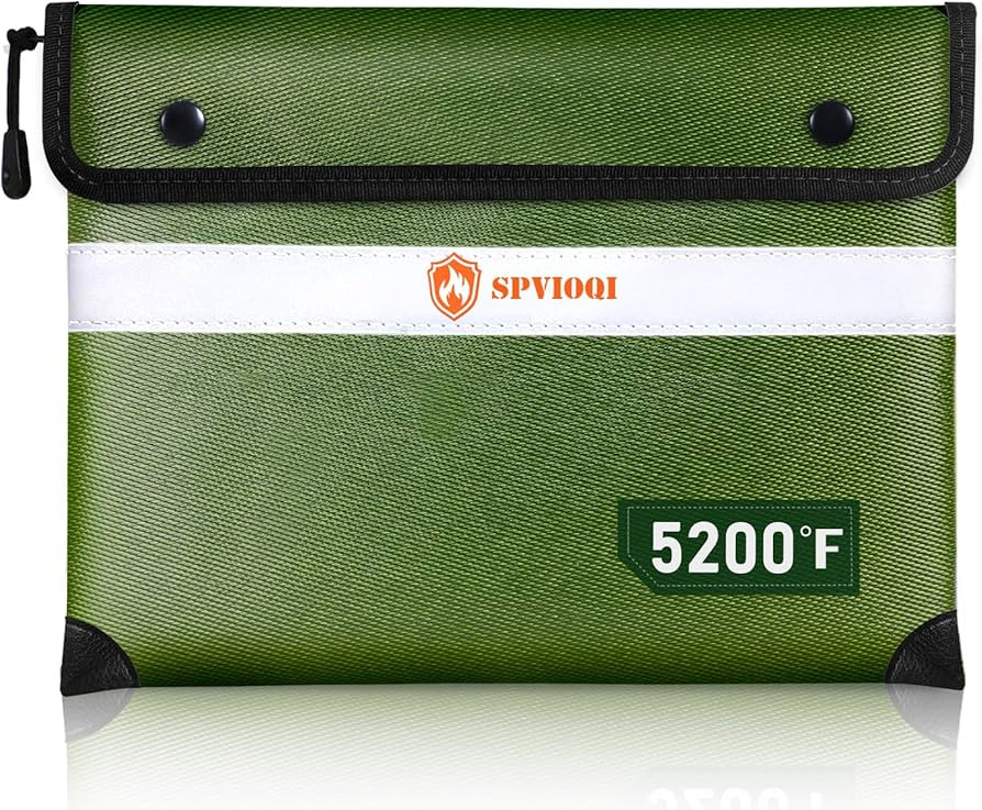 Upgraded Fireproof Document Bag 5200°F -Heat Insulated, Water Fire Proof Bag with Zipper, 8 Laye... | Amazon (US)
