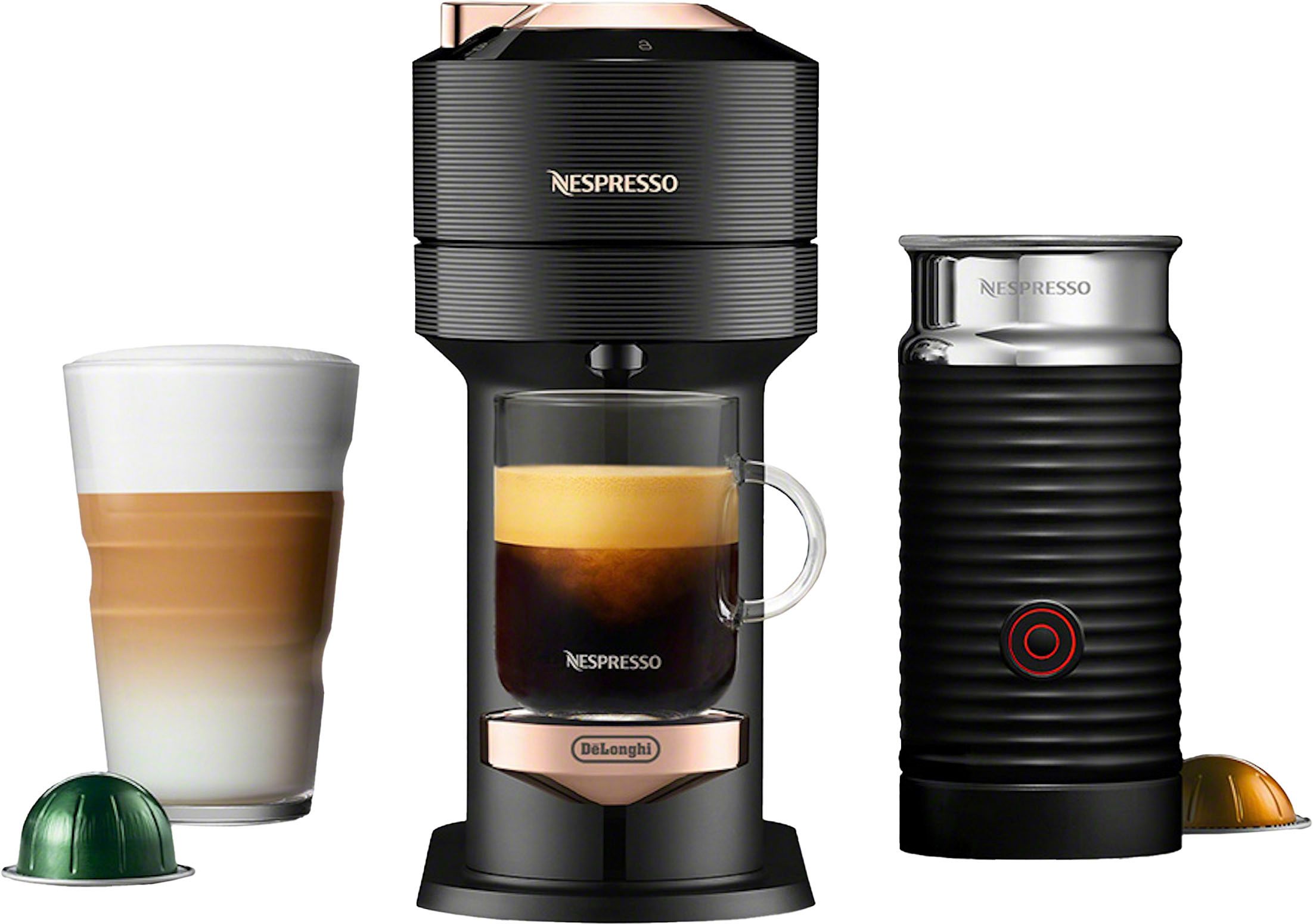 De'Longhi Nespresso Vertuo Next Premium Coffee and Espresso Maker by De'Longhi, Black Rose Gold w... | Best Buy U.S.