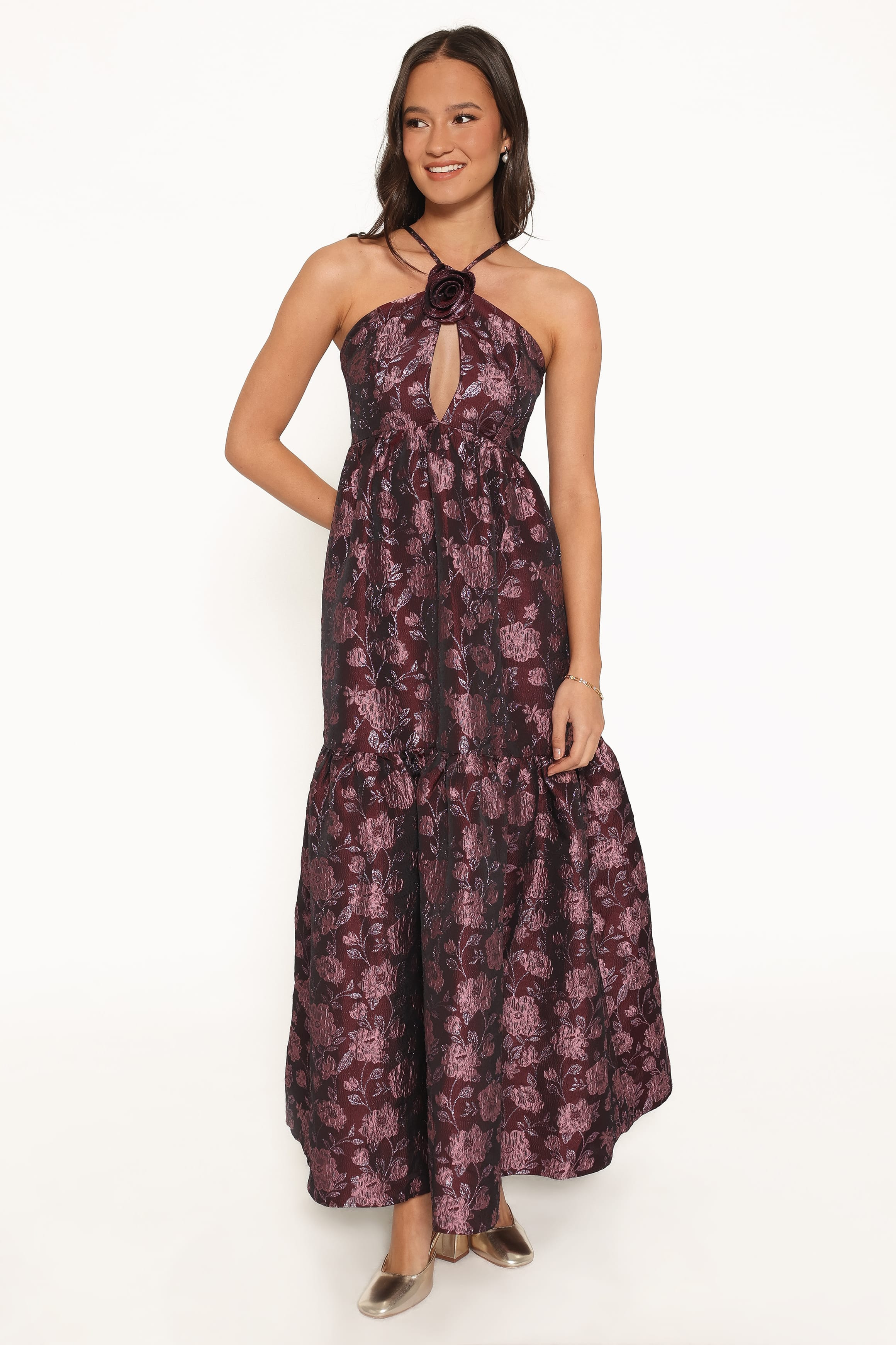 Jasminda Maxi Dress - Plum Brocade | Petal & Pup (US)