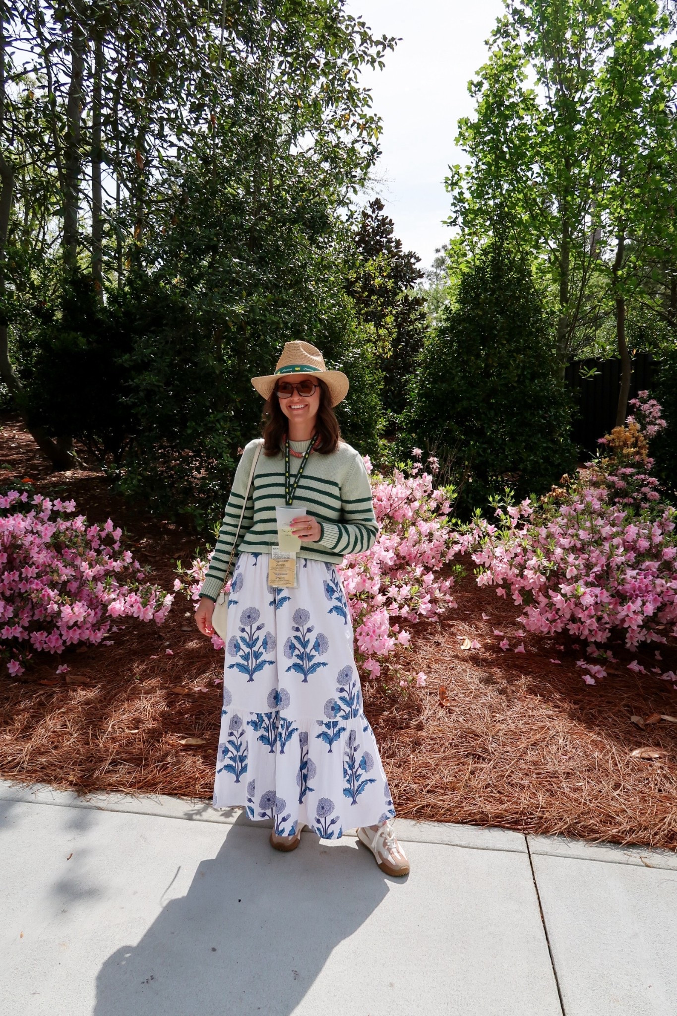 Masters outfit! 

Dress - XS
Sweater - M (could wear a S)
Necklace - shopsaltedgem.com

The masters, Augusta national, golf outfit 