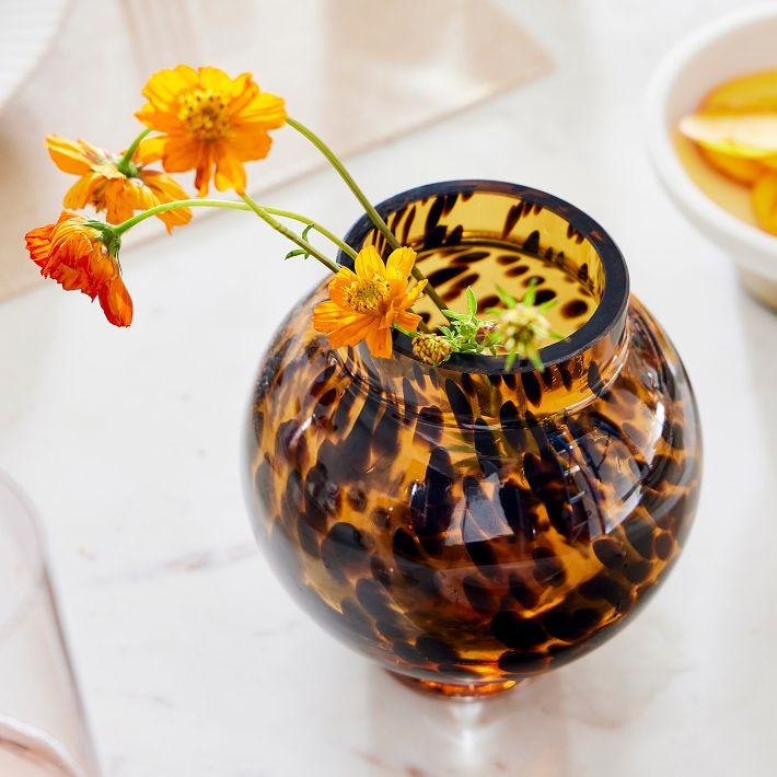 Mari Glass Vases - Tortoise | West Elm (US)