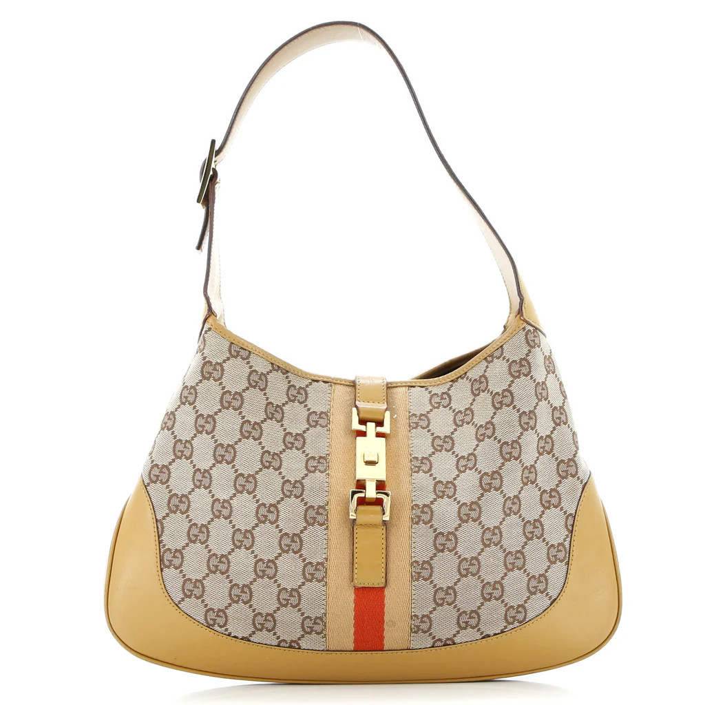 Gucci Web Jackie O Hobo GG Canvas Medium Brown 3526081 | Rebag