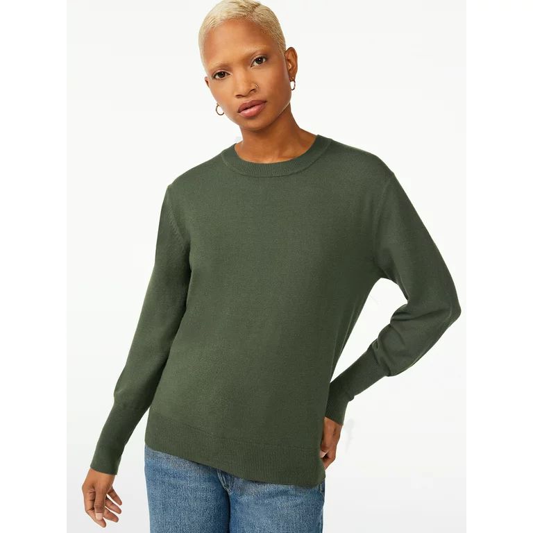 Free Assembly Women's Boxy Cozy Yarn Sweater | Walmart (US)