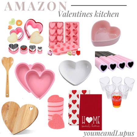 Amazon Valentine’s Day kitchen finds, towels, heart sponges, heart shaped baking pans, heart shot glasses, heart shaped cutting board, starving spoon, heart shaped straws, baking, heart shaped cut outs, cookware, YoumeandLupus, Valentine’s Day finds

#LTKGiftGuide #LTKSeasonal #LTKMostLoved