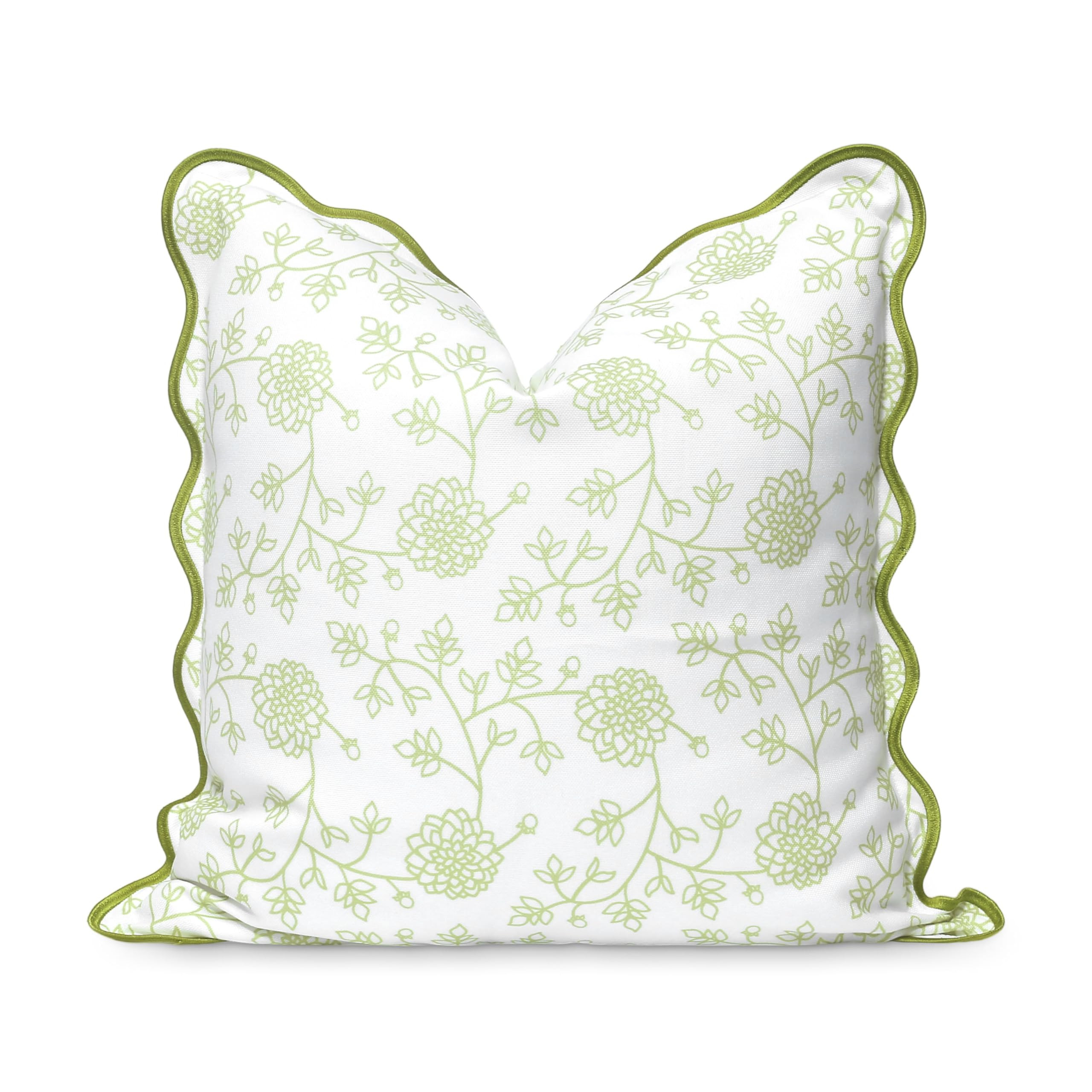 Hofdeco Premium Coastal Patio Indoor Outdoor Scalloped Throw Pillow Cover Only, 20"x20" Water Rep... | Amazon (US)