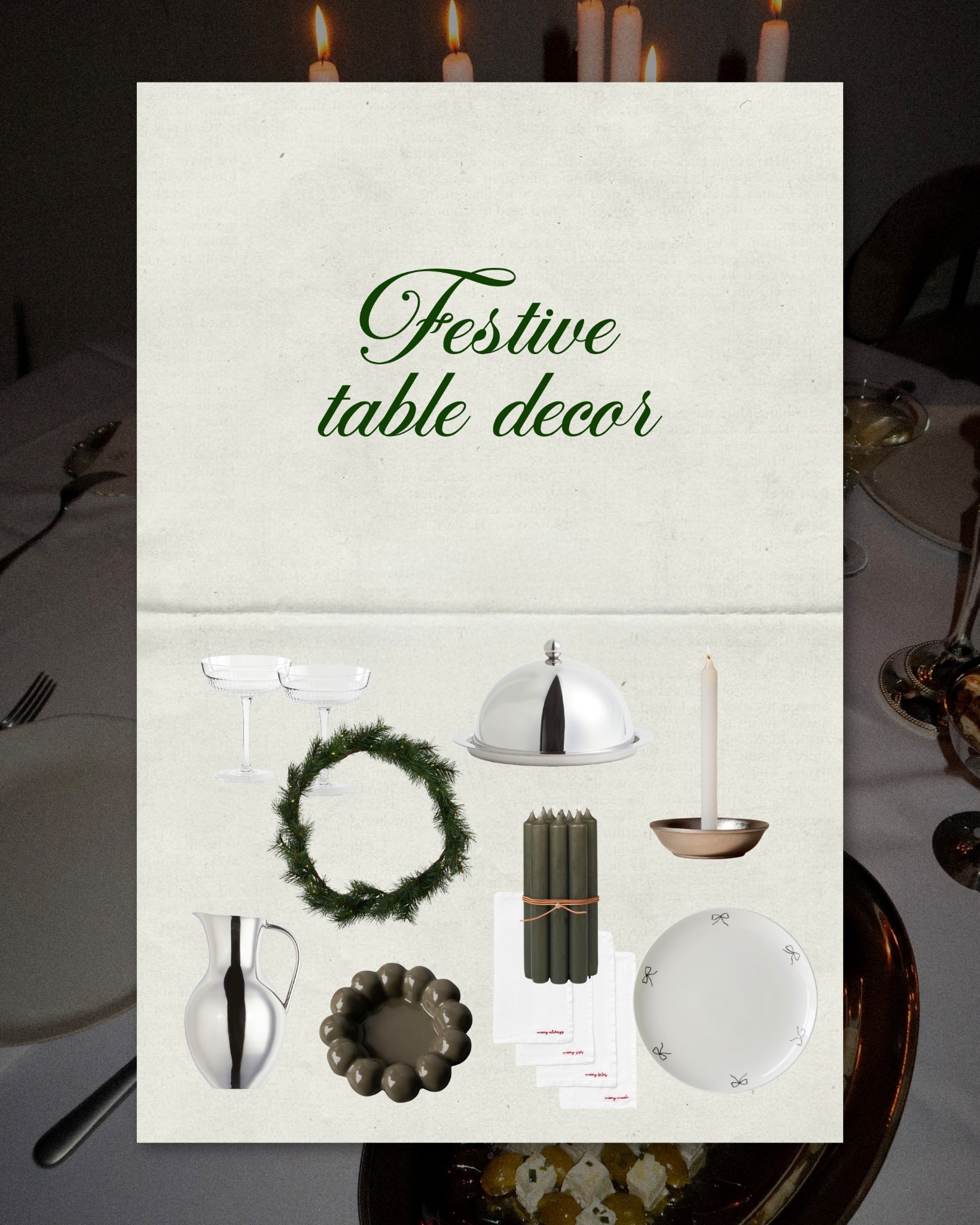CHRISTMAS TABLE DECOR

Publicité  

#LTKwinter #LTKfestive #LTKhome