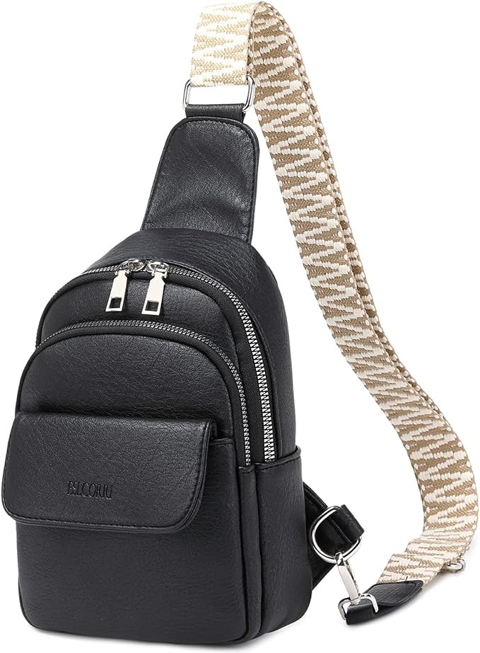 Eslcorri Small Crossbody Sling Bag for Women Trendy - Fashionable Fanny Packs Vegan Leather Chest... | Amazon (US)