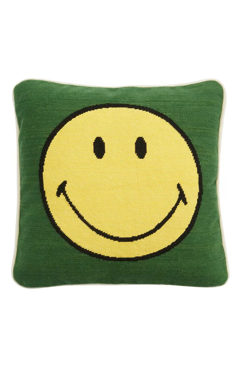 Smathers & Branson Smiley® x Smathers & Branson Needlepoint Smiley Throw Pillow | Nordstrom | Nordstrom