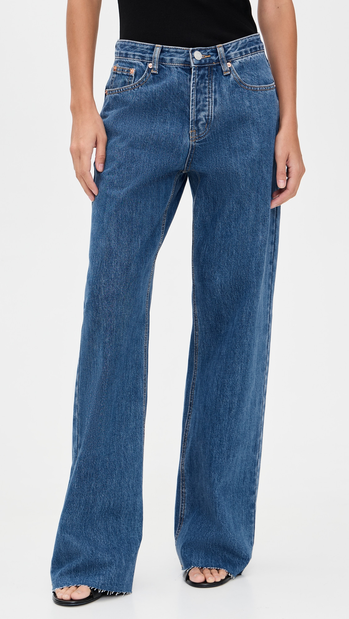 PARKE Low Rise Baggy Jeans Medium Wash 24 | Shopbop