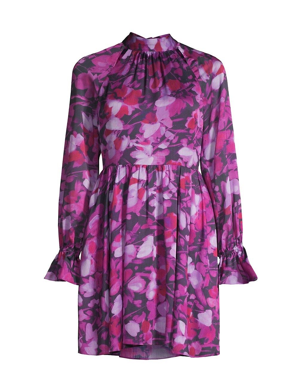 Sammieh Floral-Print Cut-Out Long-Sleeve Minidress | Saks Fifth Avenue