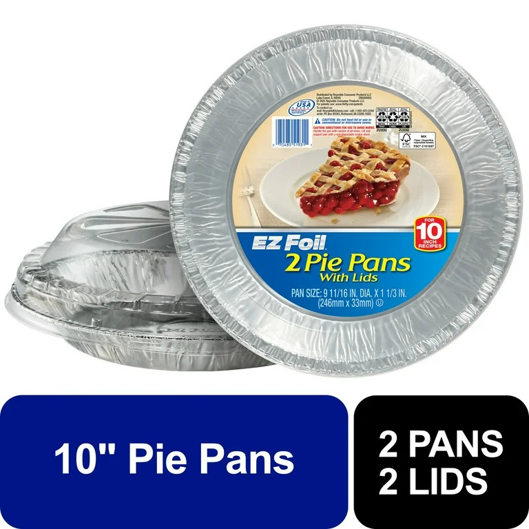 EZ Foil Pie Pans with Lids, Round, 10 Inch, 2 Count | Walmart (US)