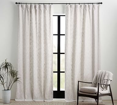 Custom Seaton Textured Cotton Blackout Curtain - Neutral | Pottery Barn (US)