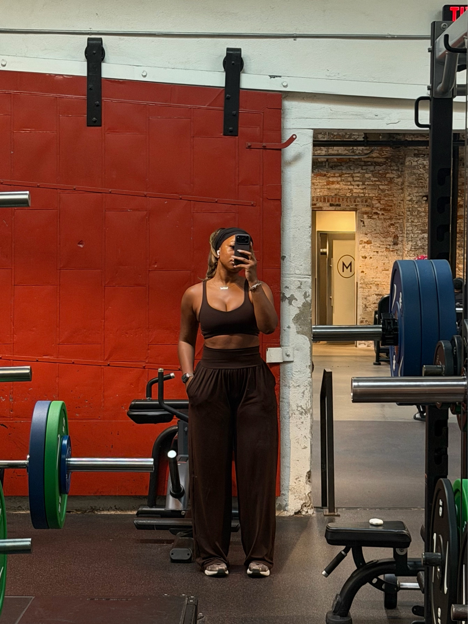 I love this look and how it fit for weight training day. Medium top and  large bottoms in the longest length 