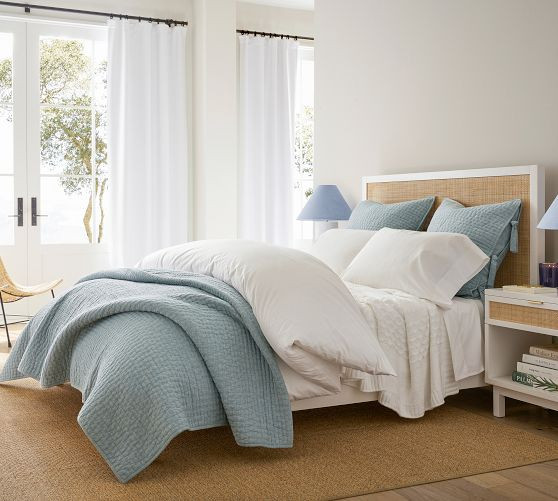 Pick-Stitch Handcrafted Cotton Linen Quilt | Pottery Barn (US)