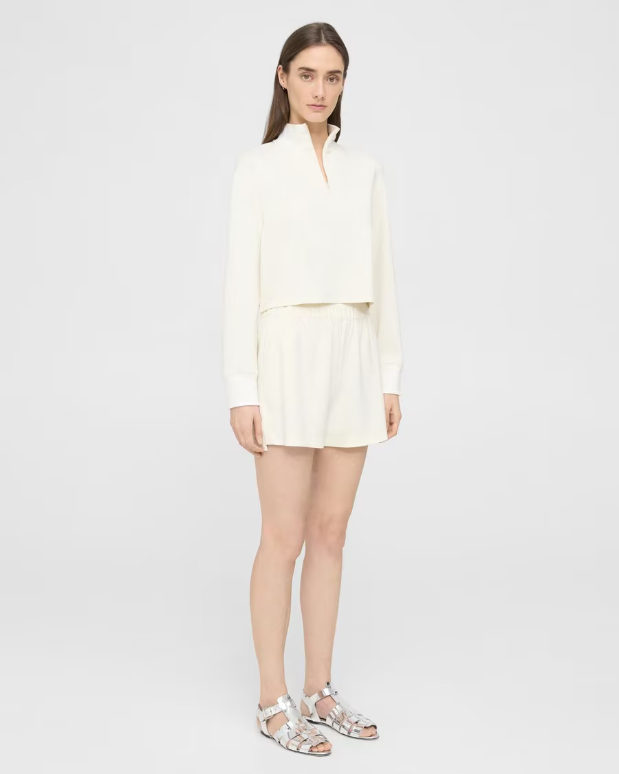 Mini Pull-On Short in Double-Knit Jersey | Theory