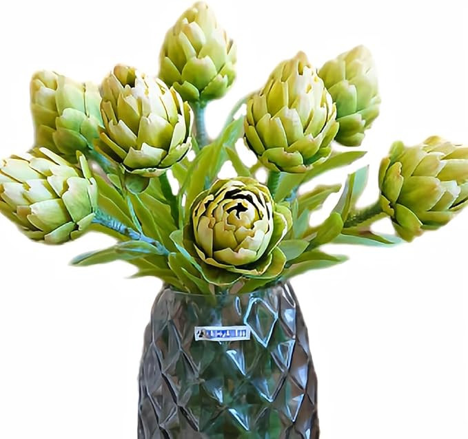 5 Pcs Artichokes Artificial Flowers, Green Fake Artichokes Stems Faux Artichokes Branches Simulat... | Amazon (US)