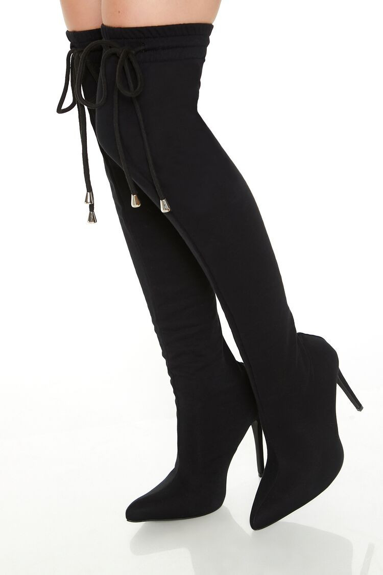 Women's Over-the-Knee Stiletto Boots in Black, 10 | Forever 21