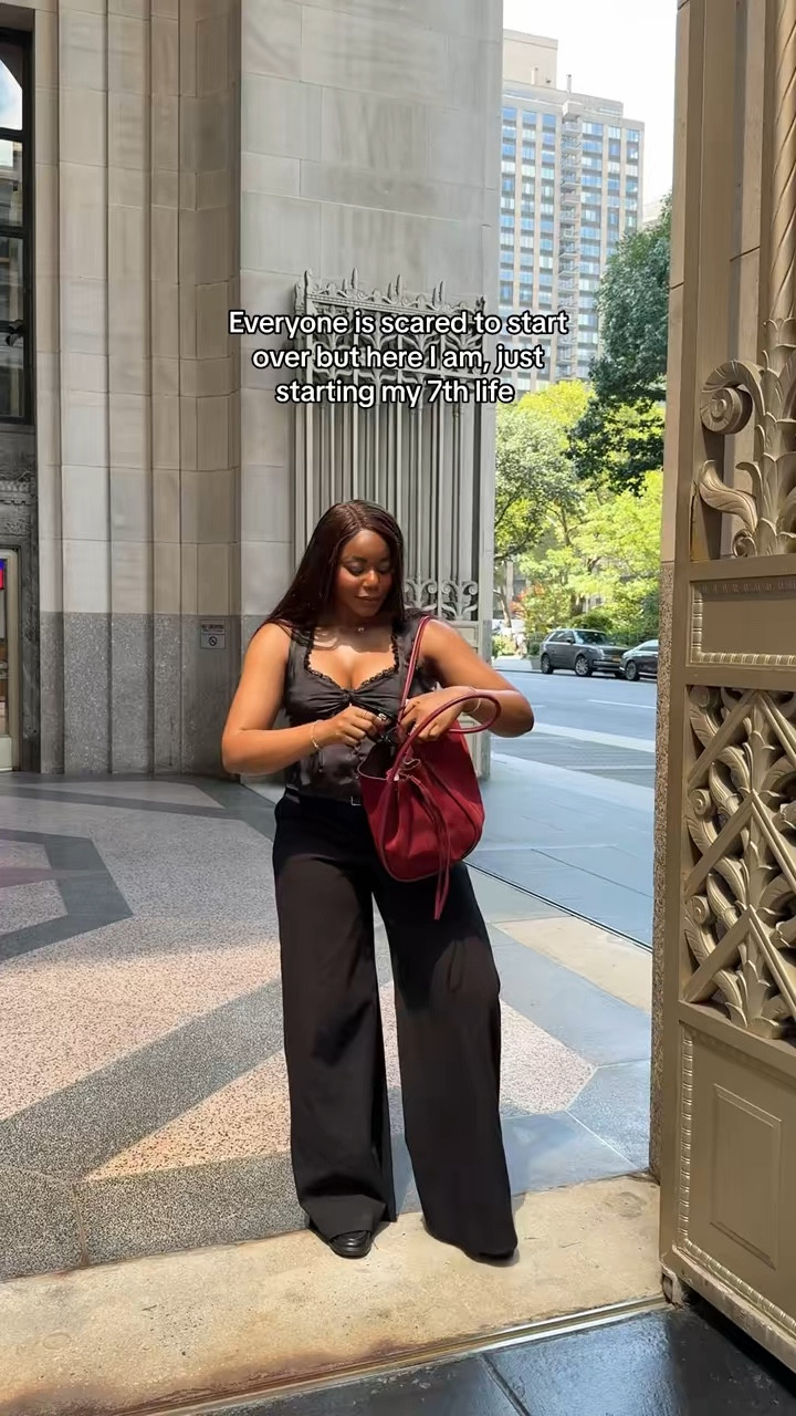 Everyone is scared to start over but I’m just here starting my 7th life ✨😌 wearing the cutest pre fall outfit! Wearing a satin corset top and black tailored trousers. Accessorized with a burgundy suede proenza schouler handbag and black leather loafers … For more links to cowboy boots, old money europe, wedding guest dress, courtney wears, knee-high boots, georgia louise1, fall decor, date night outfits, fall outfits, follow me on LTK! ✨

#LTKSeasonal #LTKWorkwear #LTKStyleTip