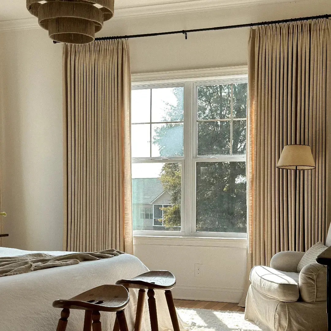 Tia Custom Linen Curtain Pleated | TWOPAGES